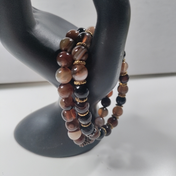 Banded Agate Bracelets set of 2 - Picture 5 of 5